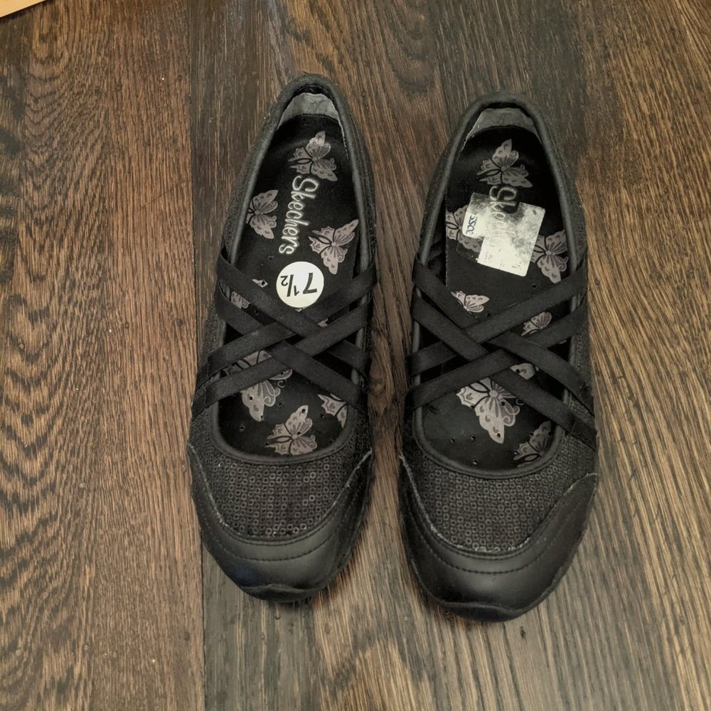 Black Strappy Skechers w/ Sequins  - *Never Worn*